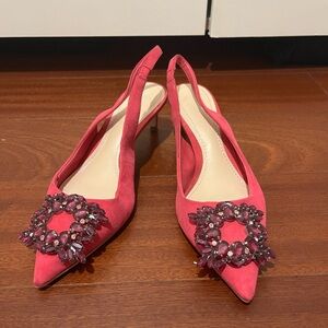 Zara hot pink kitten heels